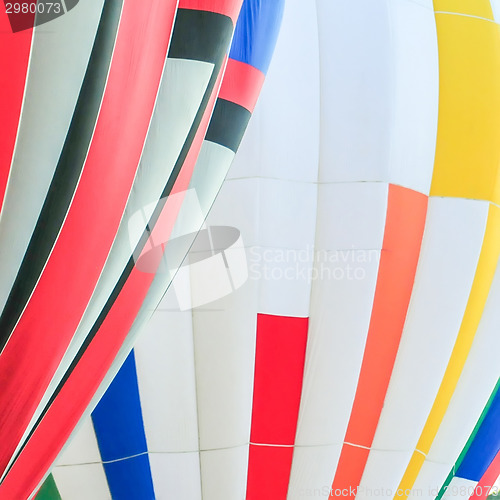 Image of Colorful hot air balloons at festival 