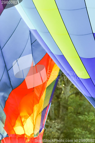 Image of Colorful hot air balloons at festival 