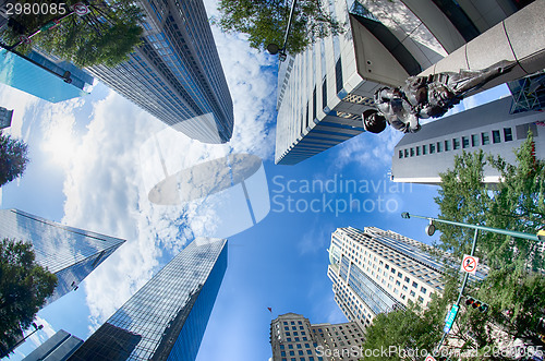 Image of Financial skyscraper buildings in Charlotte North Carolina USA