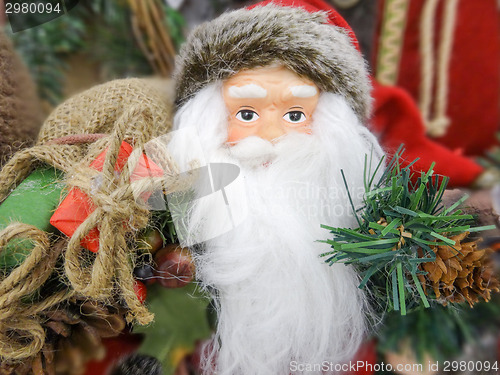 Image of santa claus figure toy ready for holidays