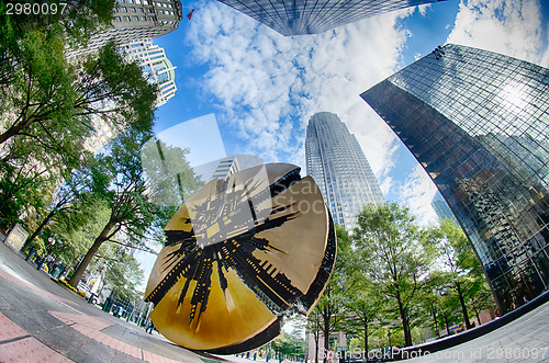 Image of Financial skyscraper buildings in Charlotte North Carolina USA