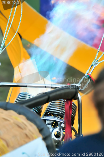 Image of Colorful hot air balloons at festival 