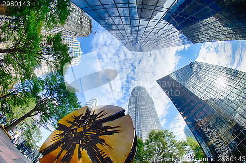 Image of Financial skyscraper buildings in Charlotte North Carolina USA