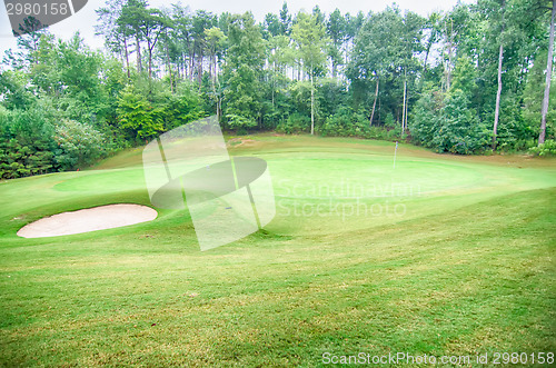 Image of luxurious golf course on a cloudy day