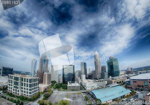 Image of Aerial view of Charlotte North Carolina skyline