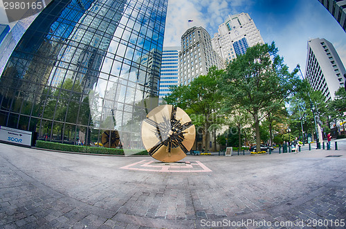 Image of Financial skyscraper buildings in Charlotte North Carolina USA