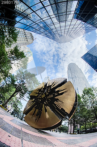 Image of Financial skyscraper buildings in Charlotte North Carolina USA