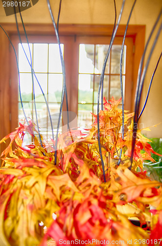 Image of autumn harvest with pumpkins on table