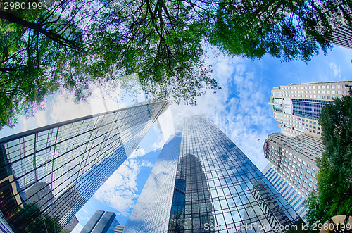 Image of Financial skyscraper buildings in Charlotte North Carolina USA