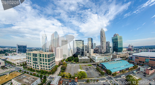 Image of Aerial view of Charlotte North Carolina skyline