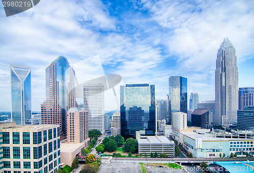 Image of Aerial view of Charlotte North Carolina skyline