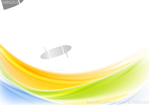 Image of Bright colorful shiny waves design