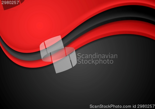 Image of Abstract red and black wavy background