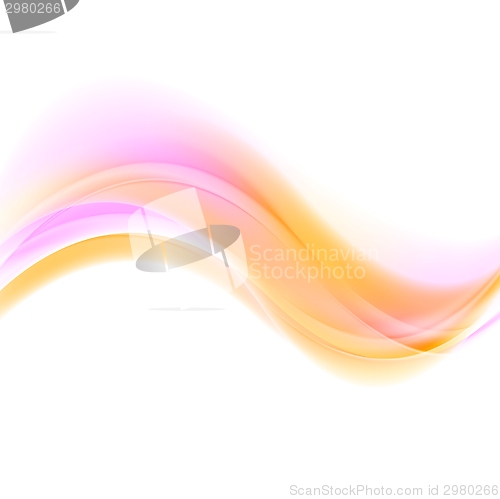 Image of Abstract pink and orange futuristic waves