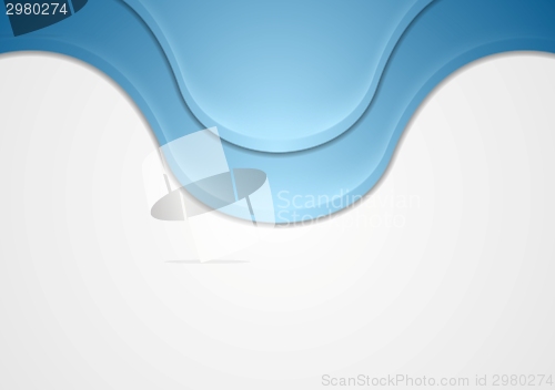 Image of Abstract blue waves corporate background