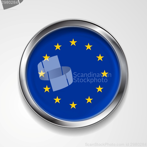 Image of European union metal button flag
