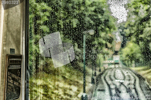 Image of Funicular: raindrops and cable railway