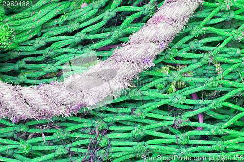 Image of Abstract background with a pile of fishing nets