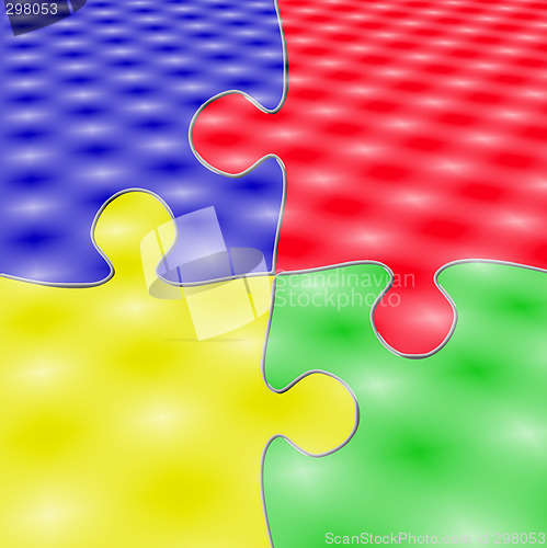 Image of Four Pieces Puzzle Color with  Lights