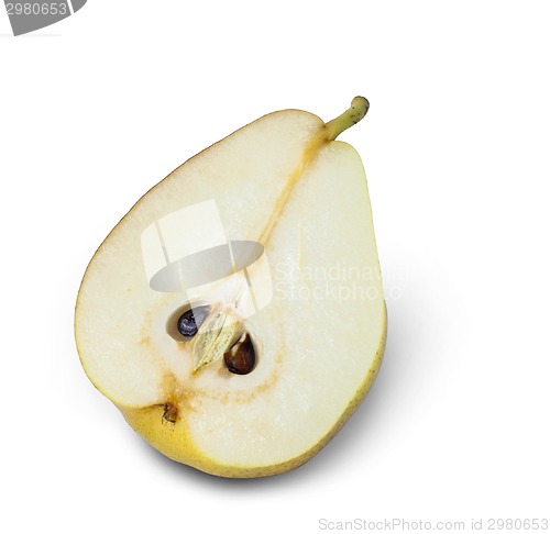 Image of Close up of a pear fruit slice