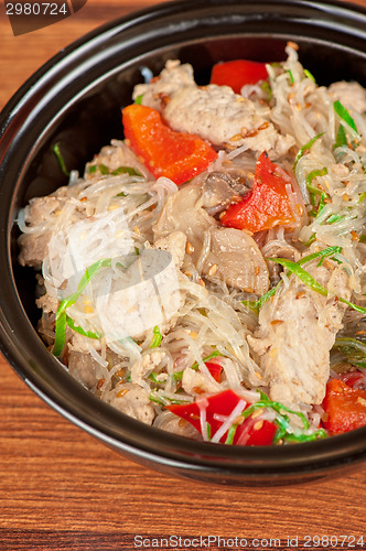 Image of noodles with chicken