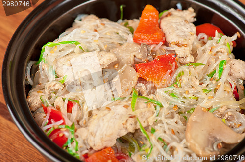 Image of noodles with chicken
