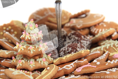 Image of traditional czech christmas gingerbread background