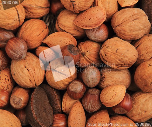 Image of different nuts and almonds 