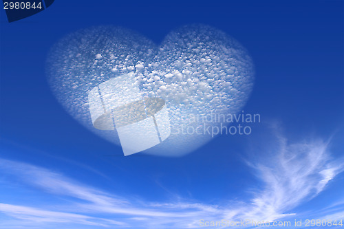 Image of Heart from cloud on sky 