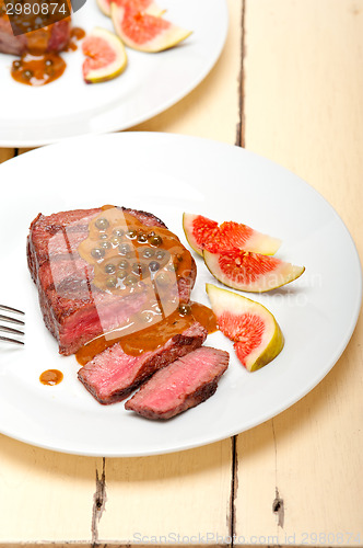 Image of green peppercorn beef filet mignon