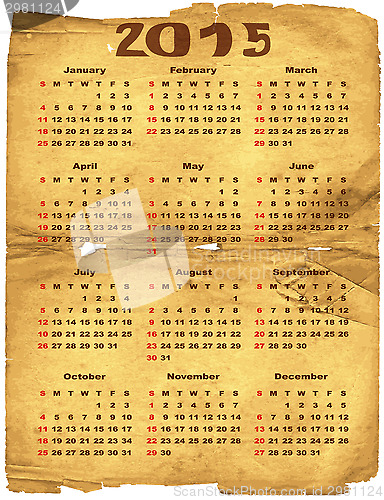 Image of Calendar 2015