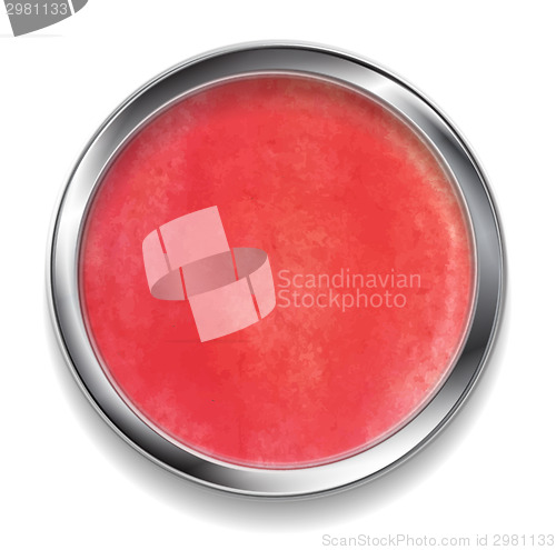 Image of Bright red watercolor circle design with metal frame