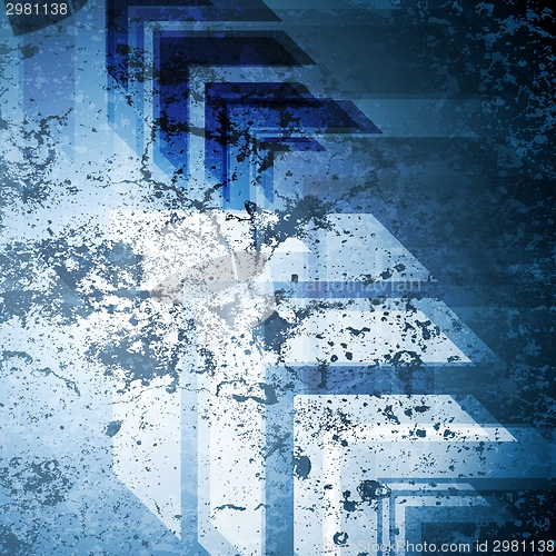 Image of Grunge tech background with big arrows