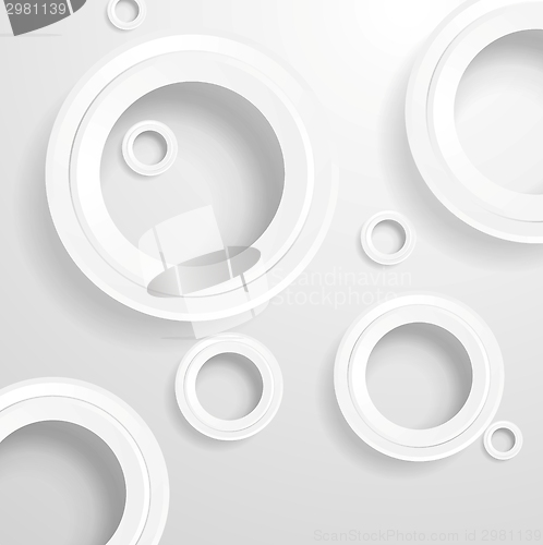 Image of Abstract grey paper circles background