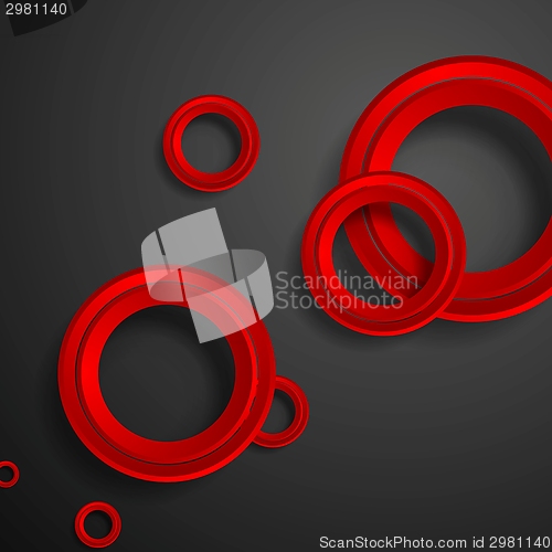 Image of Red circles on black background