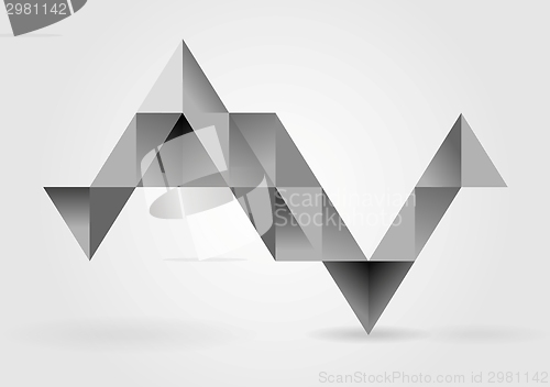 Image of Abstract grey triangles infographics vector design