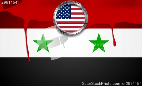 Image of USA and Syria political concept background