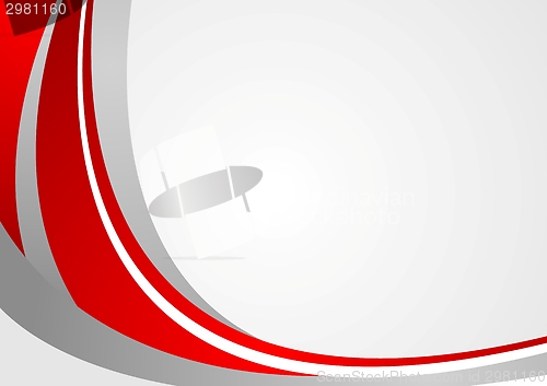 Image of Abstract red and grey wavy background
