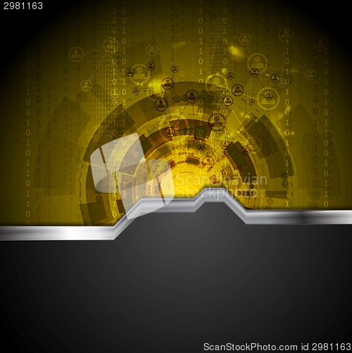 Image of Concept tech background with metal stripe