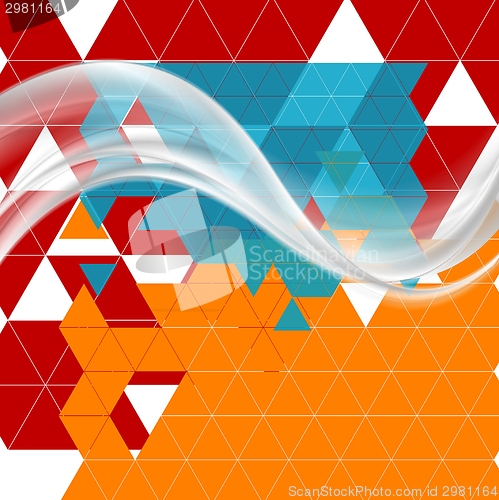 Image of Bright tech futuristic background with waves