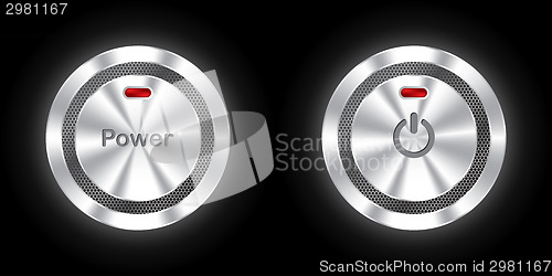 Image of Shiny power buttons with hexagon mesh 