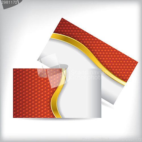 Image of Business card with orange hexagon pattern