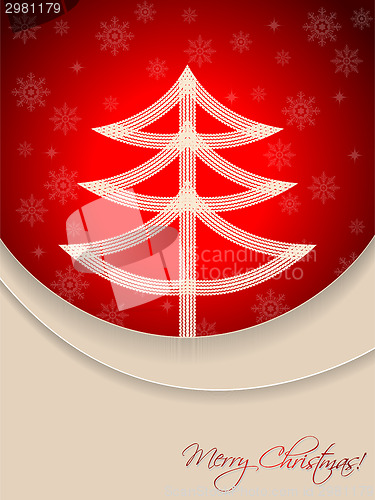 Image of Christmas card design with tire tree
