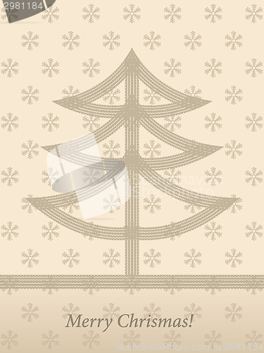 Image of Christmas card design with tire tree