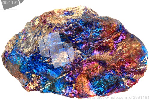 Image of chalcopyrite mineral  isolated on the white background