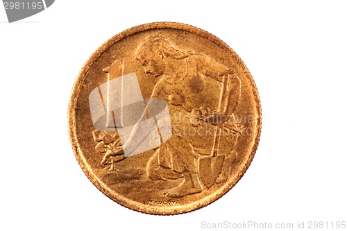 Image of old czech crown (czech coin - 1 koruna)