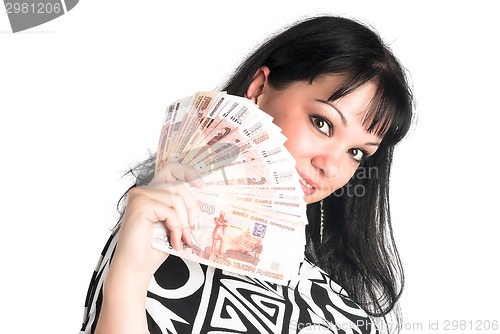 Image of Pretty woman with cash