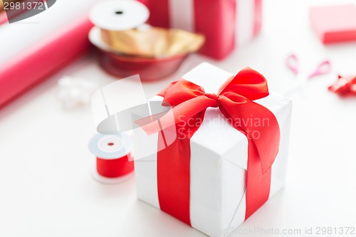Image of close up of christmas presents