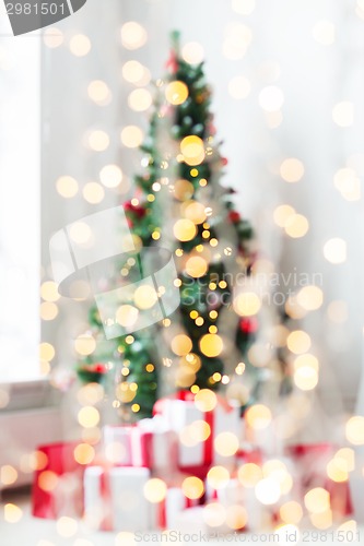 Image of room with christmas tree and presents background