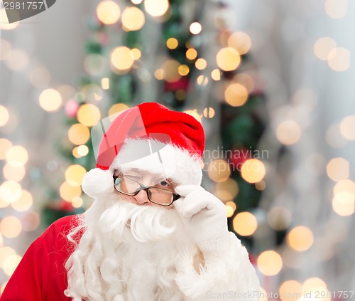 Image of close up of santa claus winking